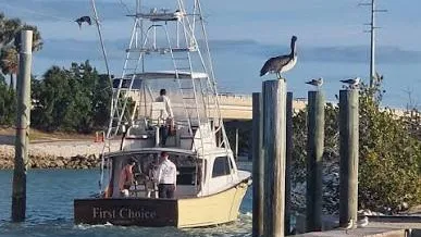 A boat operated by First Choice Charters